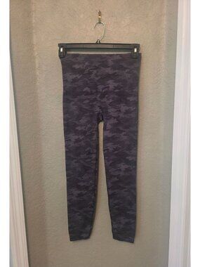 Spanx Gray Camo Camouflage Full Length Compression Slimming Leggings XL EUC